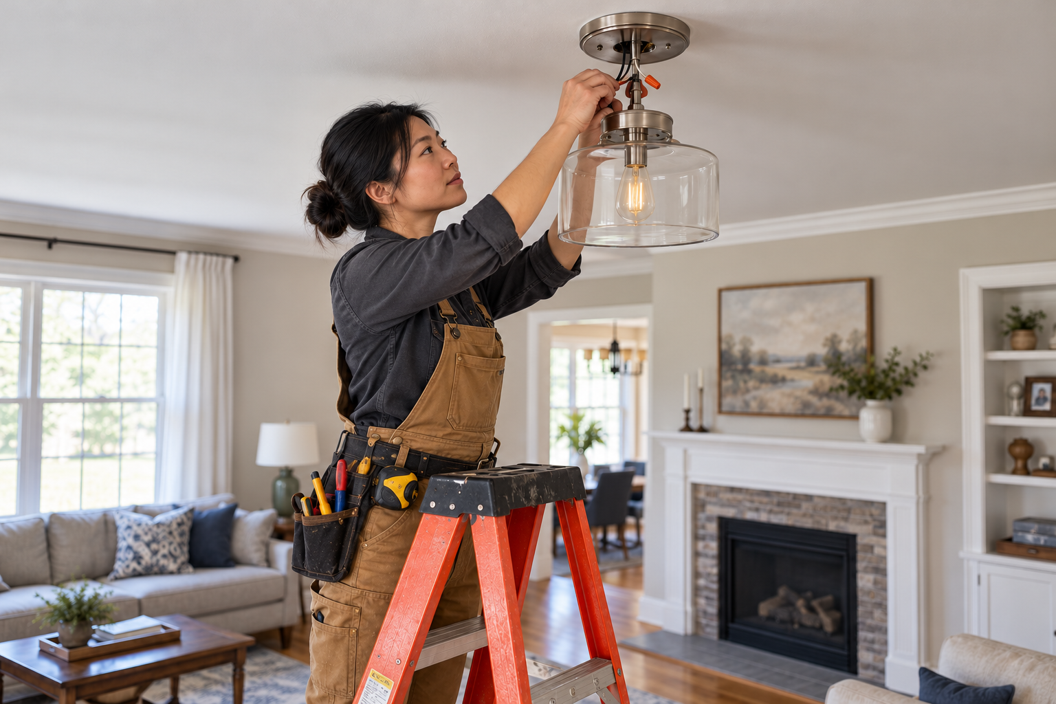 Electrical service work at a property