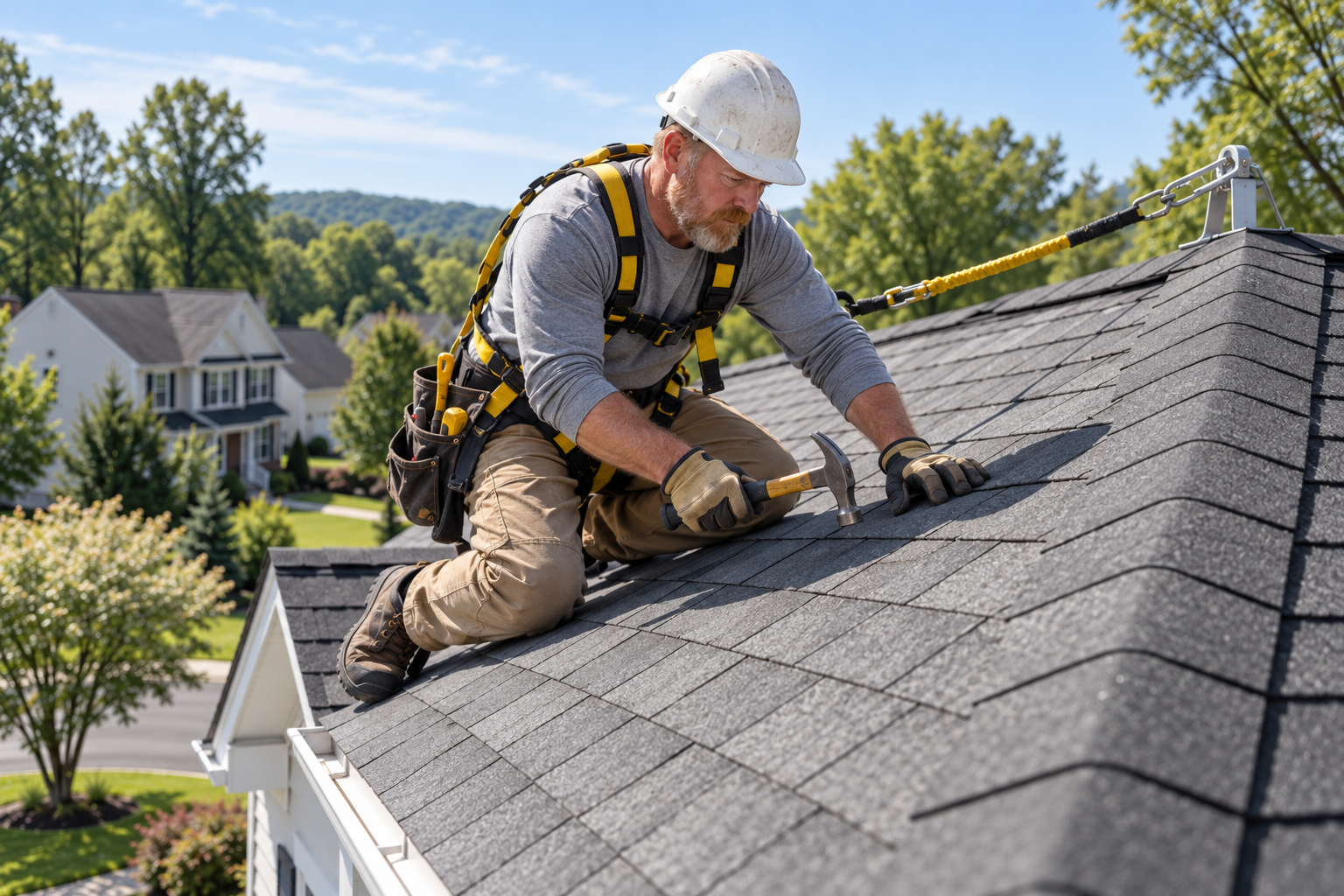 Shingle roof on a traditional residential home